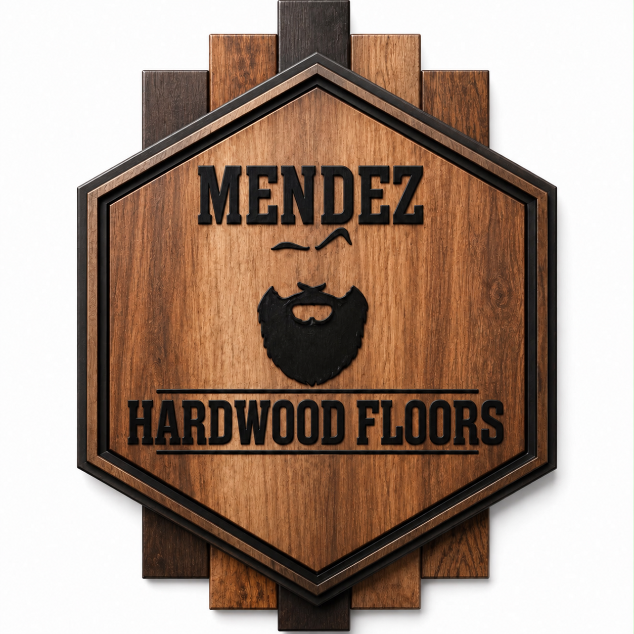 Méndez Hardwood Floors wooden shield logo